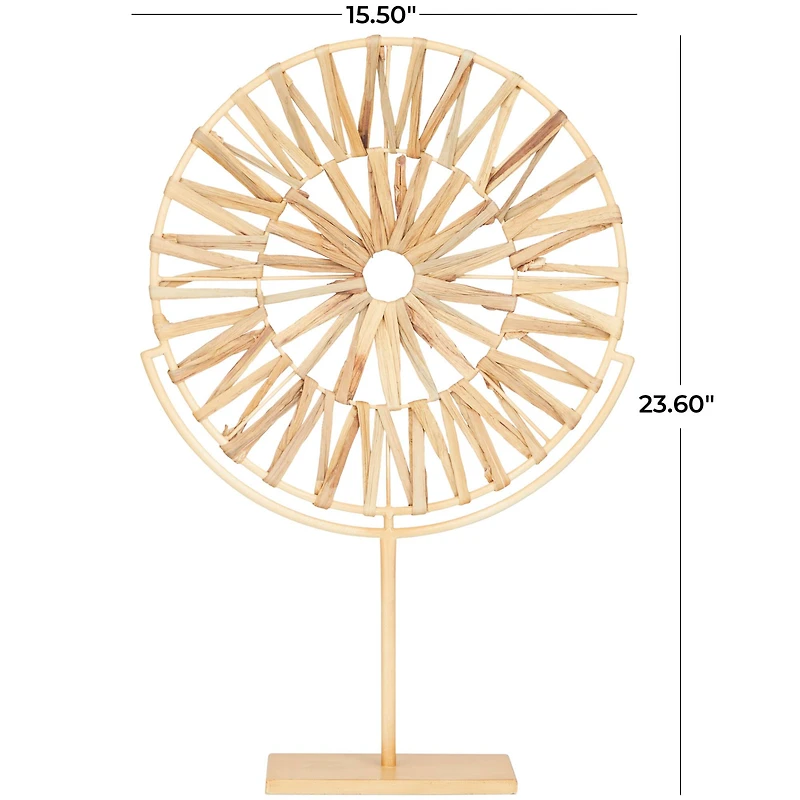24" Natural Starburst Geometric Sculpture