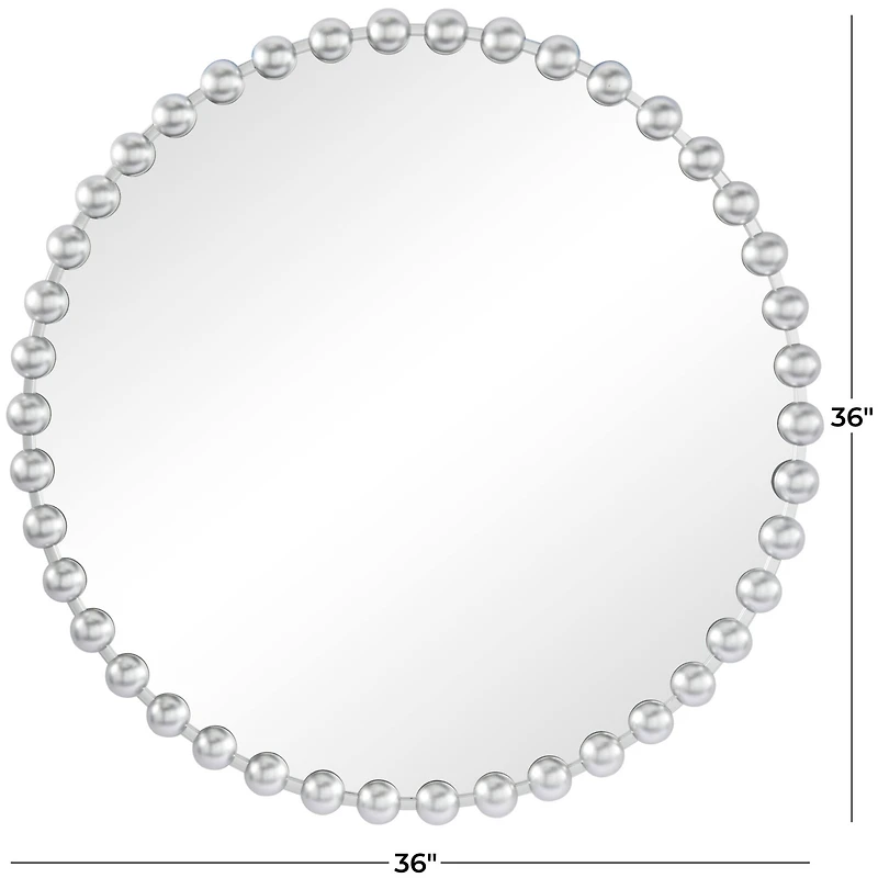 CosmoLiving by Cosmopolitan Silver Metal Orb Framed Wall Mirror 36" x 2" x 36"