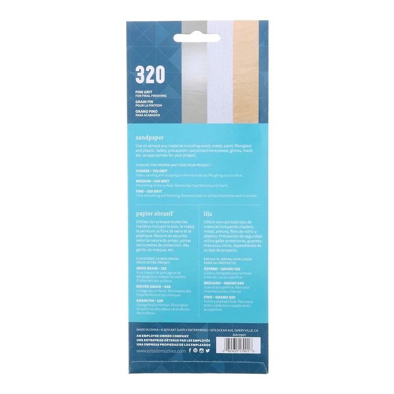 24 Packs: 3 ct. (72 total) Art Alternatives Fine Sandpaper Sheets