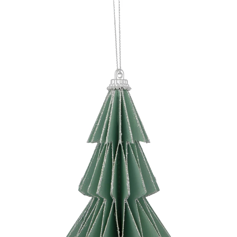 6" Glittered Green Christmas Tree Ornament