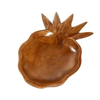 Natural Brown Pineapple Teak Wood Bowl Set