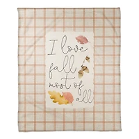 I Love Fall  Coral Fleece Throw