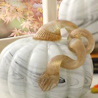 Glitzhome® Gray Marble Glass Pumpkin Set