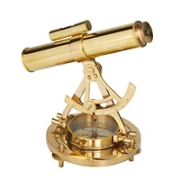 Brass Coastal Telescope Compass, 8" x 8" x 8"