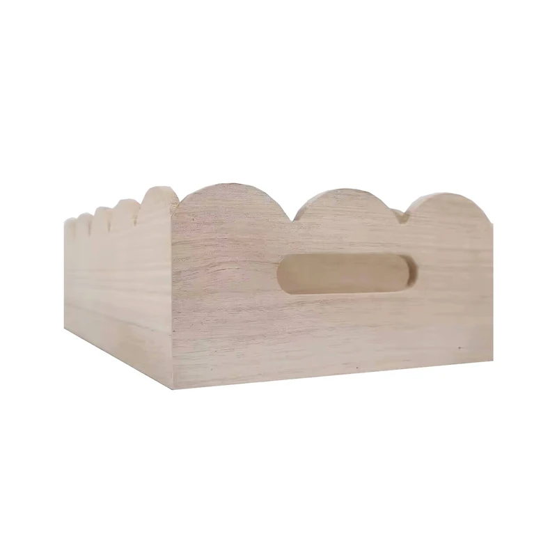 14" x 8.5" x 4.25" Scalloped Wood Crate by Make Market®
