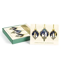 JAM Paper 5" x 7" Gold Christmas Blessings Ornaments Cards & Envelopes Set, 18ct.