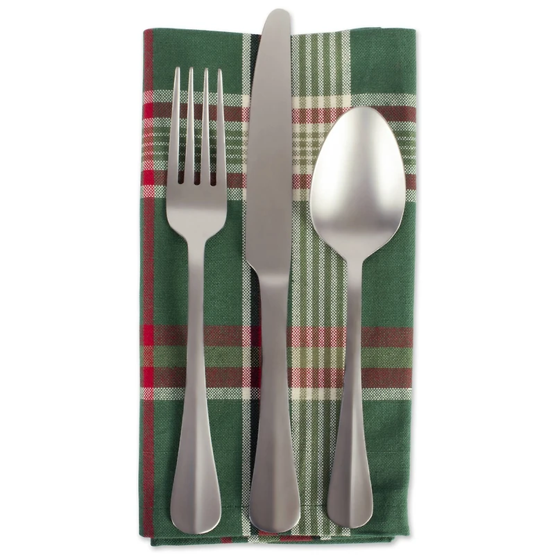 Dark Green Plaid Napkin, 6ct.