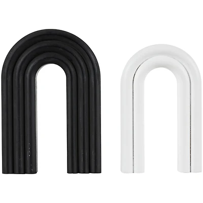 Black & White Geometric Layered Arch Sculpture Set