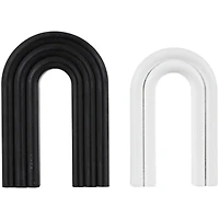 Black & White Geometric Layered Arch Sculpture Set