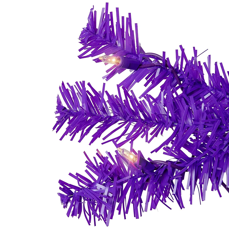 6ft. Pre-Lit Purple Medium Pine Artificial Christmas Tree, Clear Lights