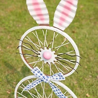Glitzhome® 38" Easter Wheel Bunny Metal Décor