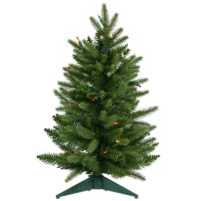2ft. Pre-Lit Fraser Fir Artificial Christmas Tree, Multicolor Lights