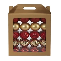 40ct. 3" Red & Gold Shatterproof Ball Ornaments