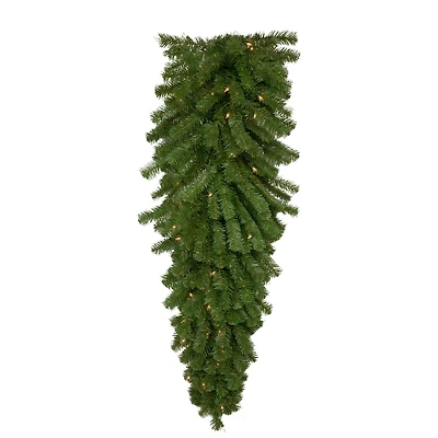 54" Christmas Artificial Dorchester Pine with Clear Mini Lights Teardrop Swag