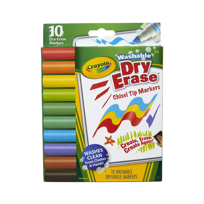 Crayola® Washable Dry Erase™ Chisel Tip Markers, 10ct.