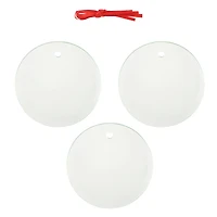 3" Round Clear Glass Sublimation Ornaments, 3ct. by Make Market®