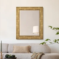 Head West Antique Gold Rectangular Framed Wall Vanity Mirror - 35" x 29"