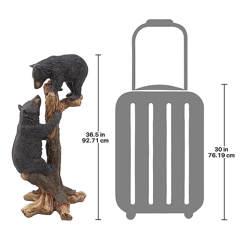 Design Toscano 36.5" Climbing Cubs Black Bear Statue