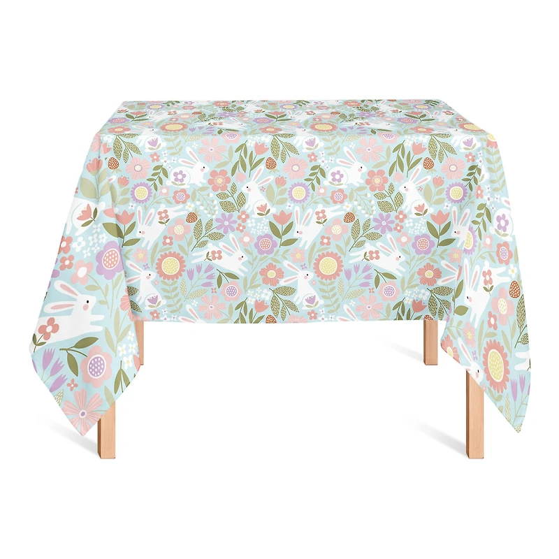 Pastel Bunny Floral Pattern 58" x 58" Tablecloth