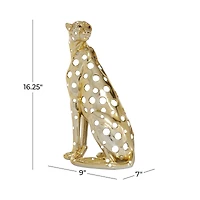 16" Gold Leopard Glam Statue