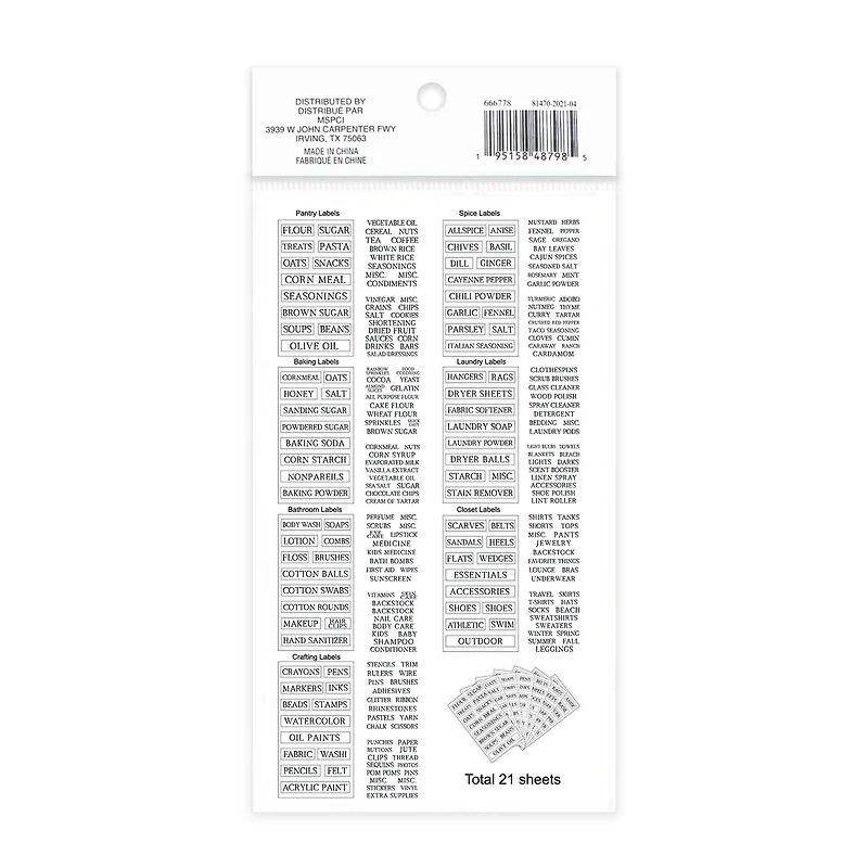 Clear Rectangle Household Label Stickers by Recollections™