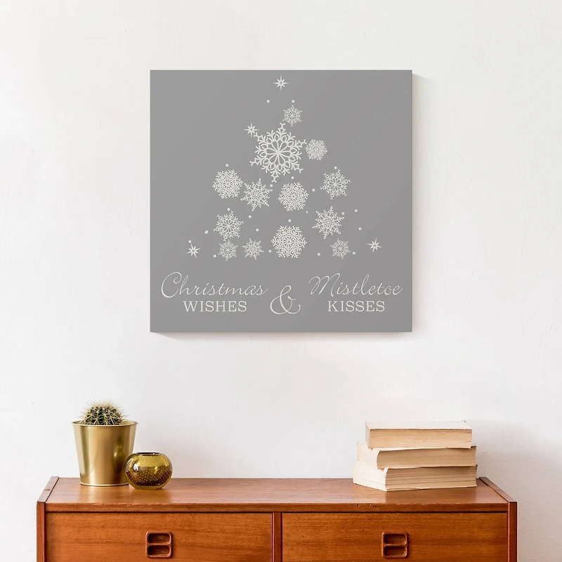 Snowflake Christmas Tree Canvas Wall Art