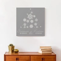 Snowflake Christmas Tree Canvas Wall Art