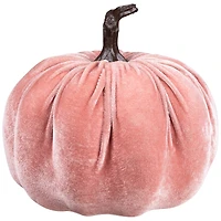6.25" Pink Velour Pumpkin Fall Harvest Decoration