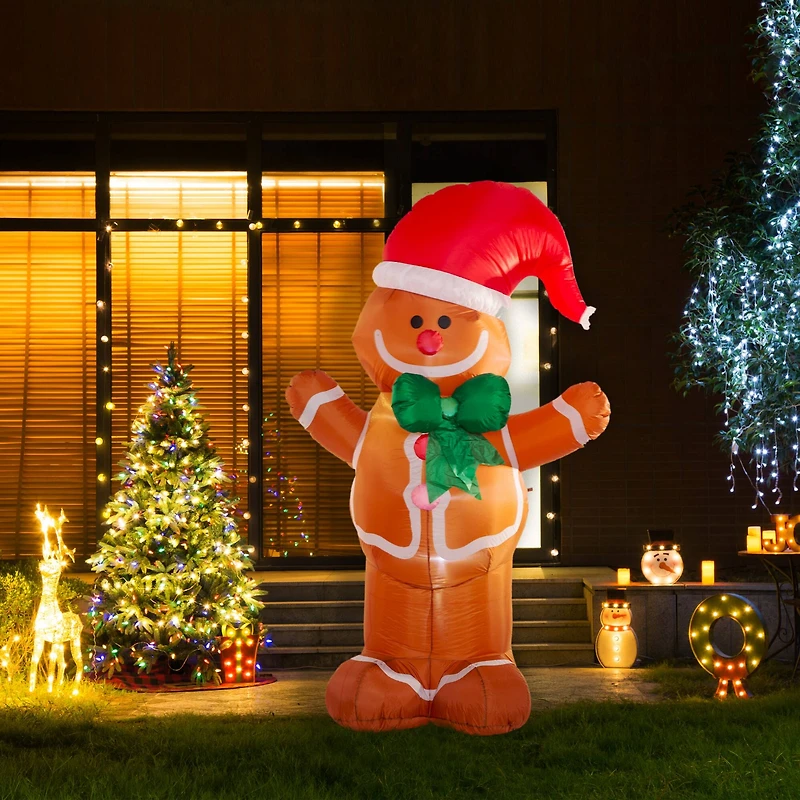 Glitzhome® 8ft. LED Inflatable Gingerbread Man