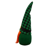 13" Green and Black Plaid St. Patrick's Day Leprechaun Gnome