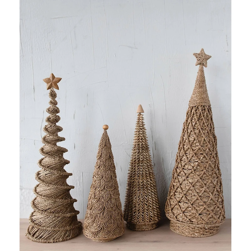 Hello Honey® 24" Natural Handwoven Buri Palm Cone Tree