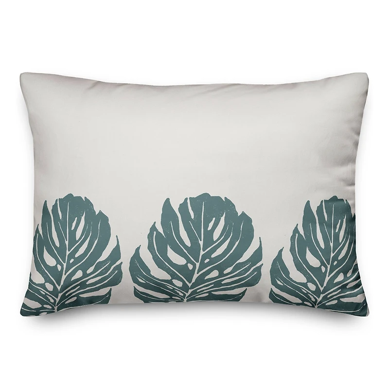 Three Leaf Monstera 14" x 20" Throw Pillow