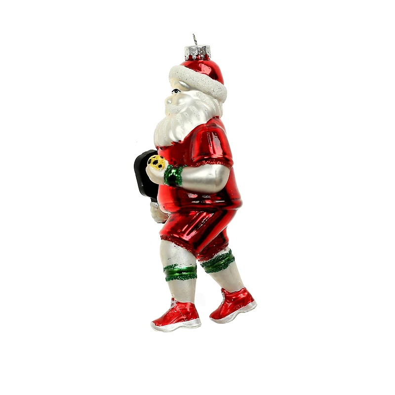 5.25" Pickleball Santa Glass Ornament by Ashland®