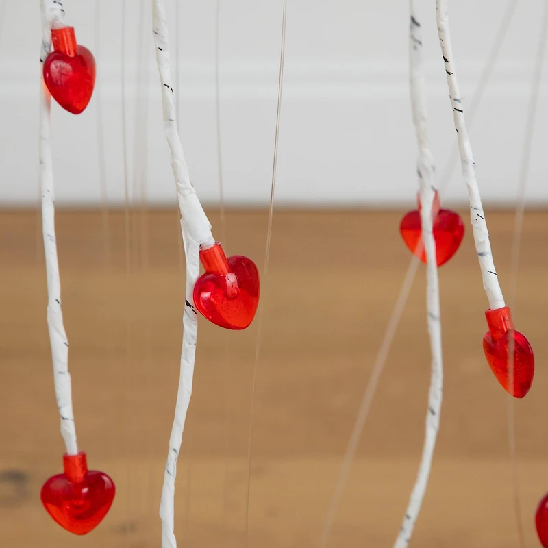 3ft. Pre-Lit Artificial Valentine's Day Willow Tree with 40 Heart Shaped LED Lights