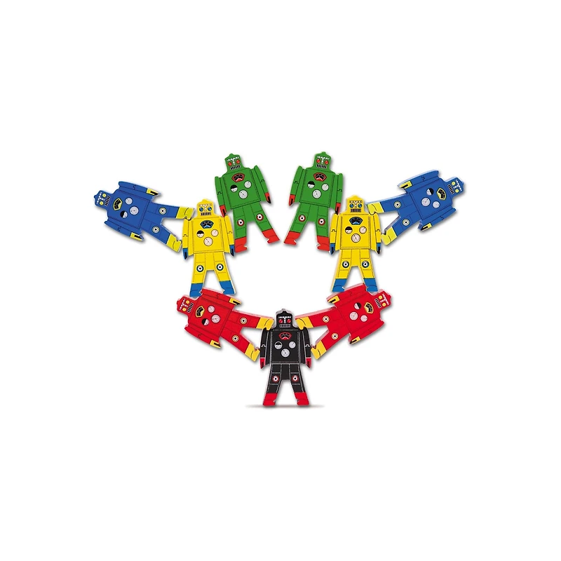 Schylling Wooden Stacking Robot Figures