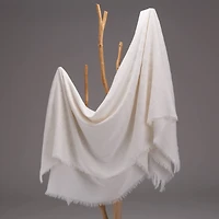 Glitzhome® White Geometry Cotton Woven Throw