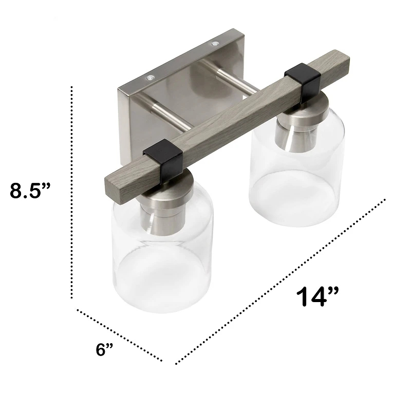 Lalia Home Barnlit Light Metal & Glass Shade Vanity