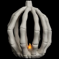 7" LED Lighted Skeleton Pumpkin