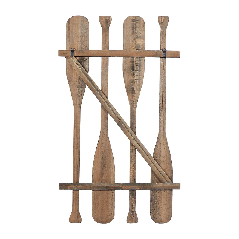 36" Brown Wood Coastal Oars Wall Decor