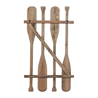 36" Brown Wood Coastal Oars Wall Decor