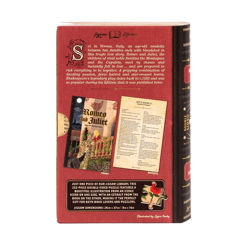 William Shakespeare's Romeo and Juliet Double-Sided Jigsaw Puzzle: 252 Pcs