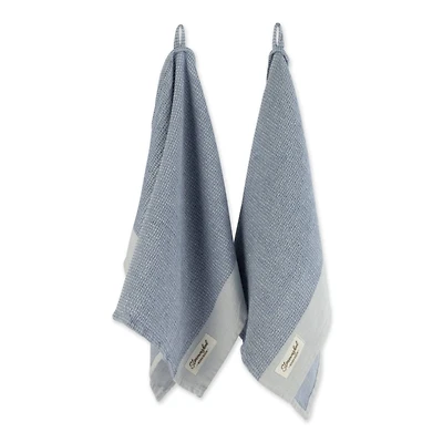 DII® Storm Blue Washed Waffle Woven Dishtowel, 2ct.