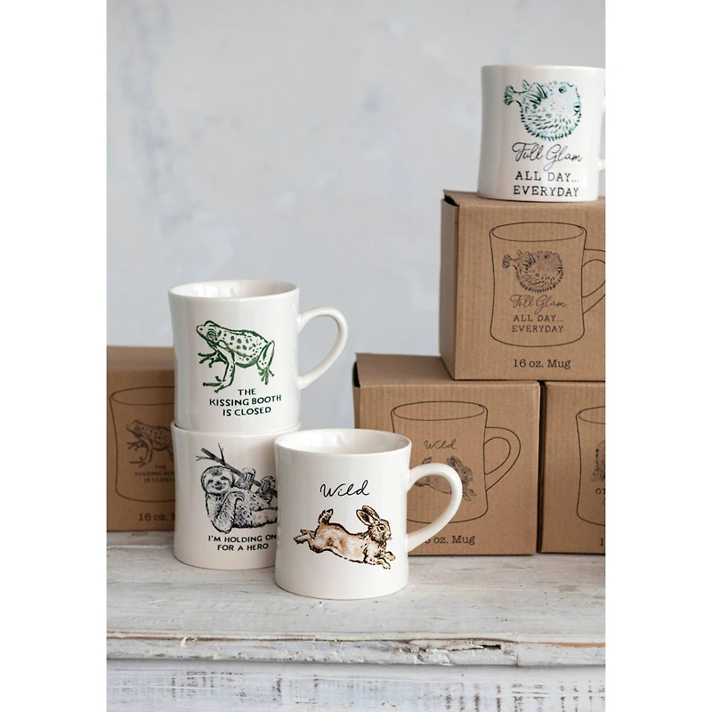 Hello Honey® 12oz. Animal Print Stoneware Mug & Storage Box Set