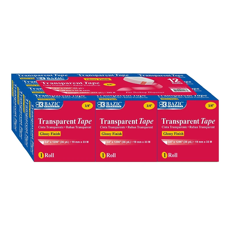 BAZIC Products® Tape Refill, Transparent Tape