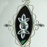 9.5" Silver Elegant Jeweled Mirrored Drop Christmas Ornament