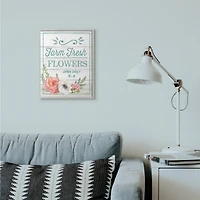 Stupell Industries Farm Fresh Flowers Gray Framed Wall Art