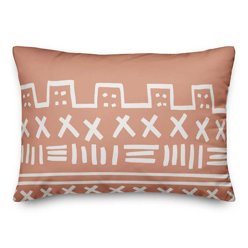 Pink White Tribal 14" x 20" Throw Pillow