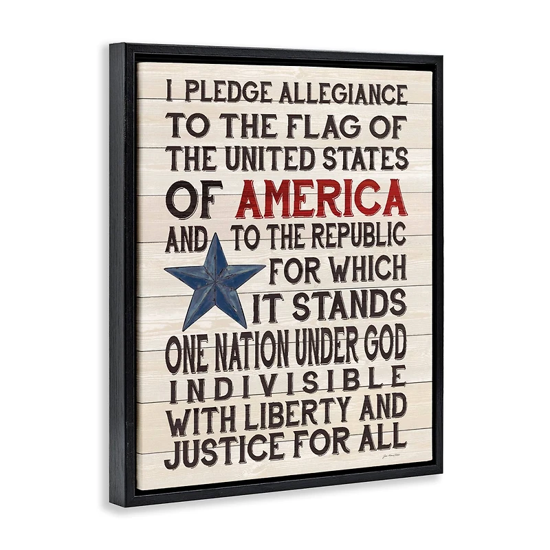 Stupell Industries Pledge of Allegiance Patriotic Floater Framed Art