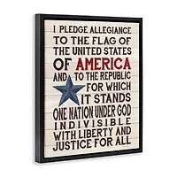 Stupell Industries Pledge of Allegiance Patriotic Floater Framed Art