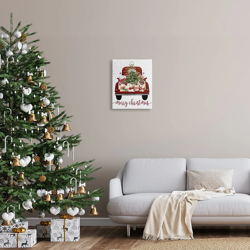 Stupell Industries Merry Christmas Holiday Presents Canvas Wall Art